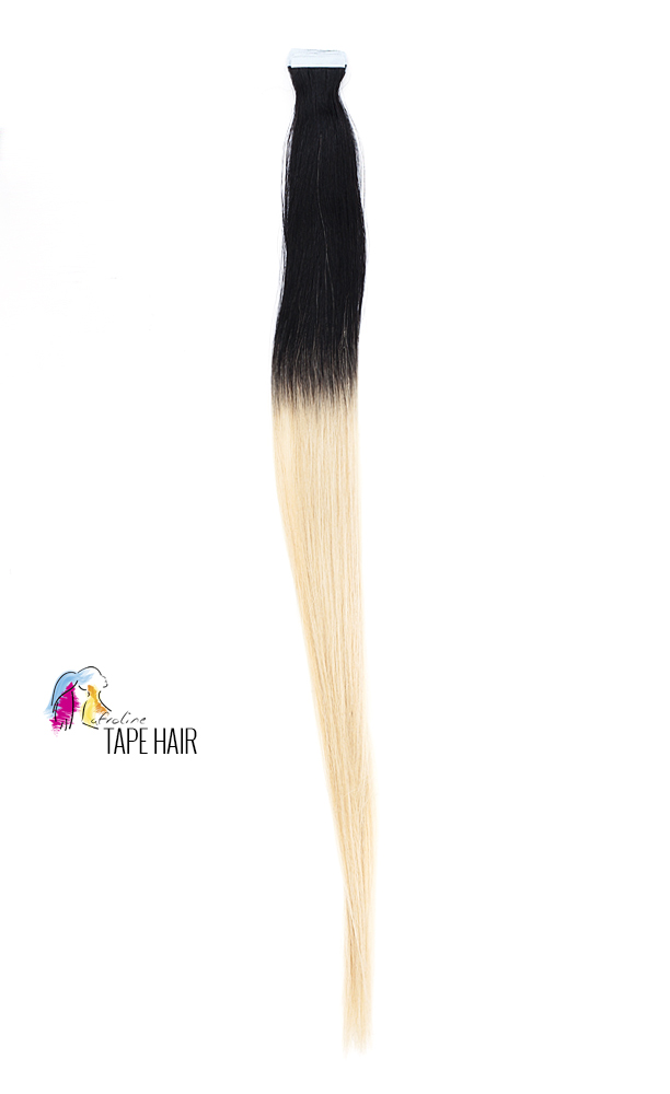 Tape hair ragasztócsíkos haj Fekete/Ezüst ombre AFROline
